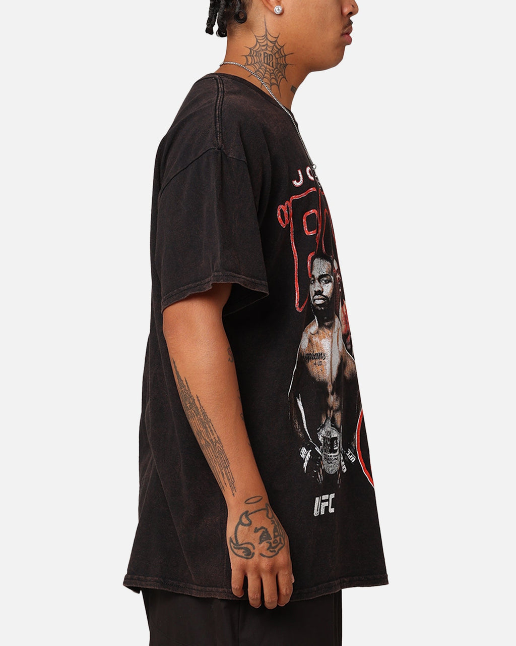 Combat By Goat Crew Fighter Vintage T-Shirt Black Wash