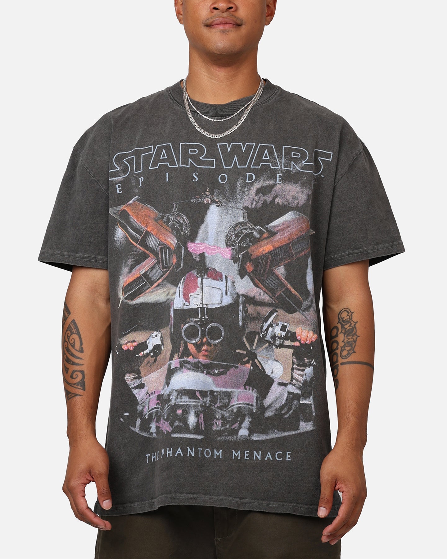 Galaxy Space Episode I '99 Heavyweight Vintage T-Shirt Black Wash