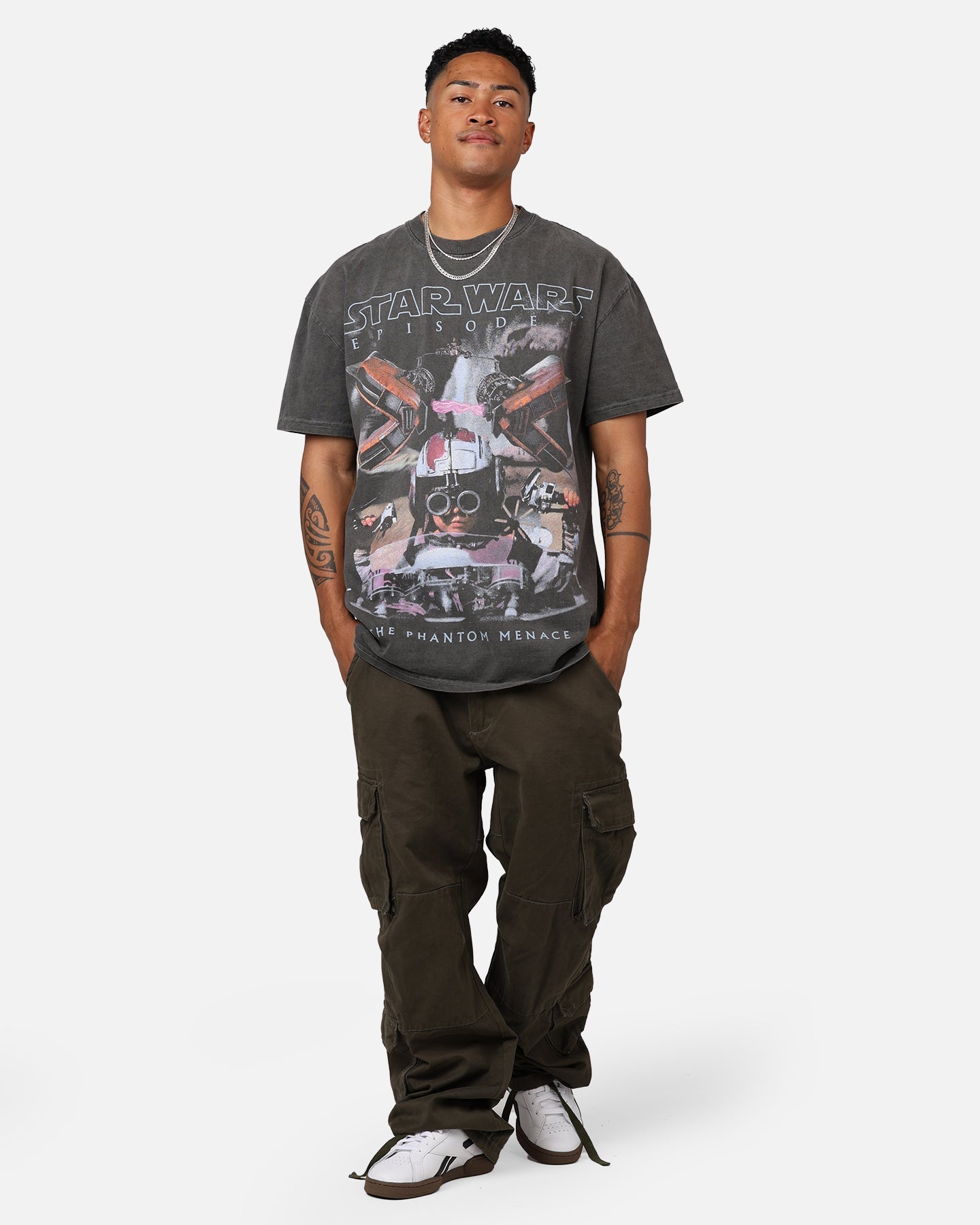 Galaxy Space Episode I '99 Heavyweight Vintage T-Shirt Black Wash