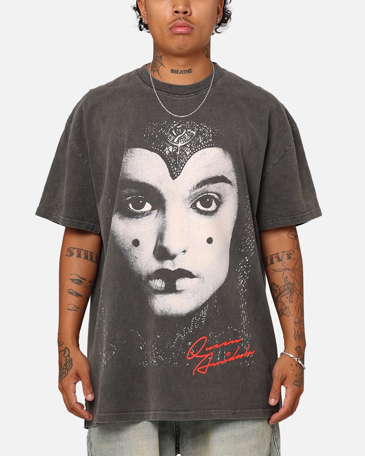 Galaxy Space Space Queen Heavyweight T-Shirt Black Wash
