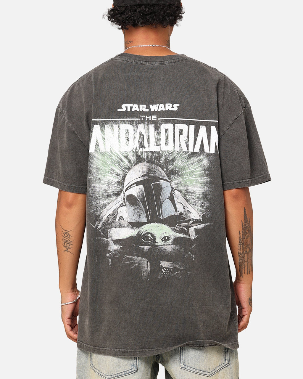 Galaxy Space The Mandalorian Heavyweight T-Shirt Black Wash