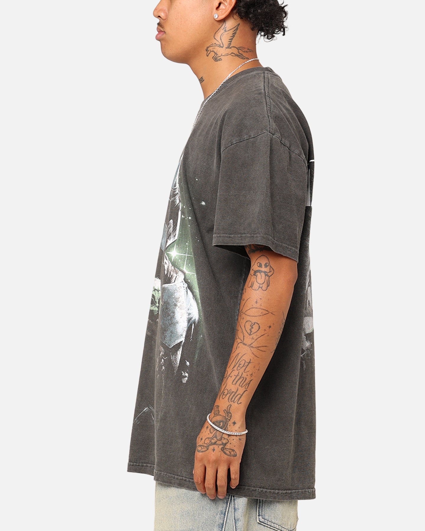 Galaxy Space The Mandalorian Heavyweight T-Shirt Black Wash