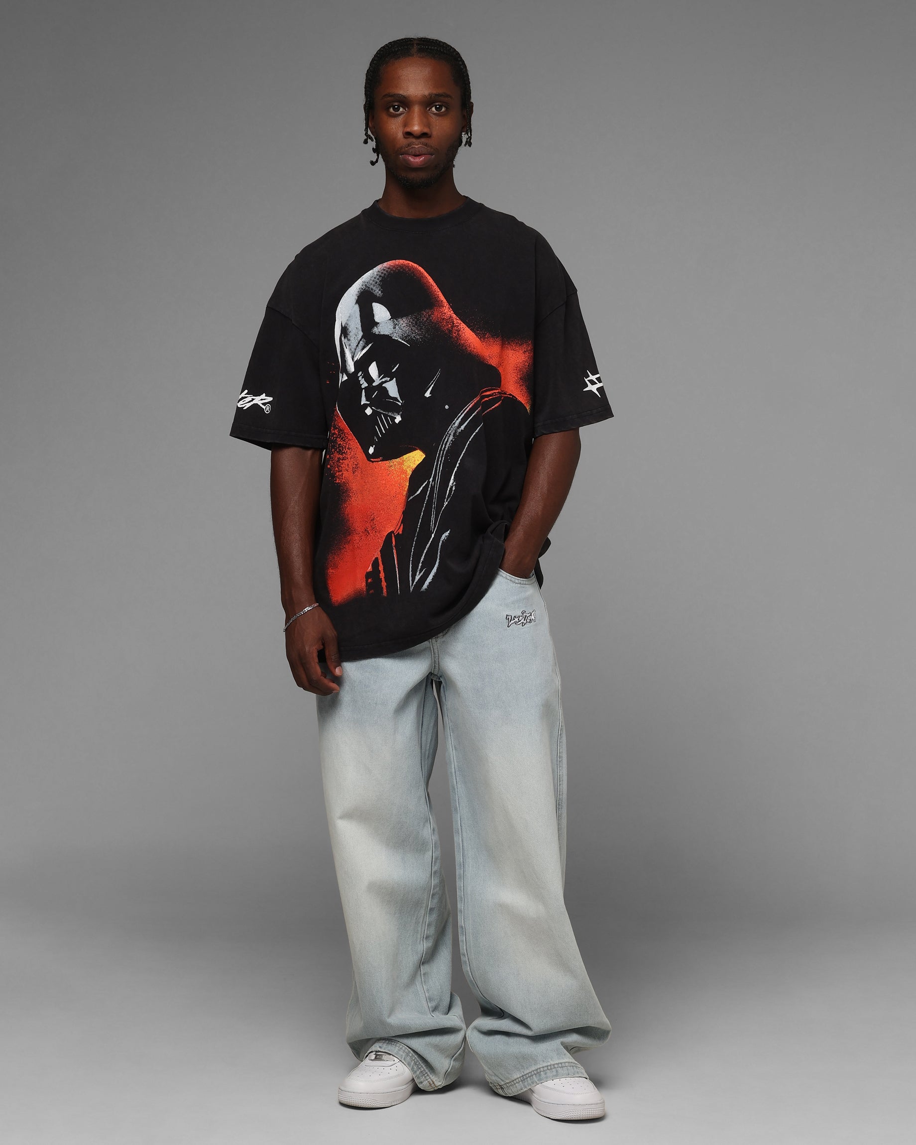 Galaxy Space Dark Commander T-Shirt Black Wash