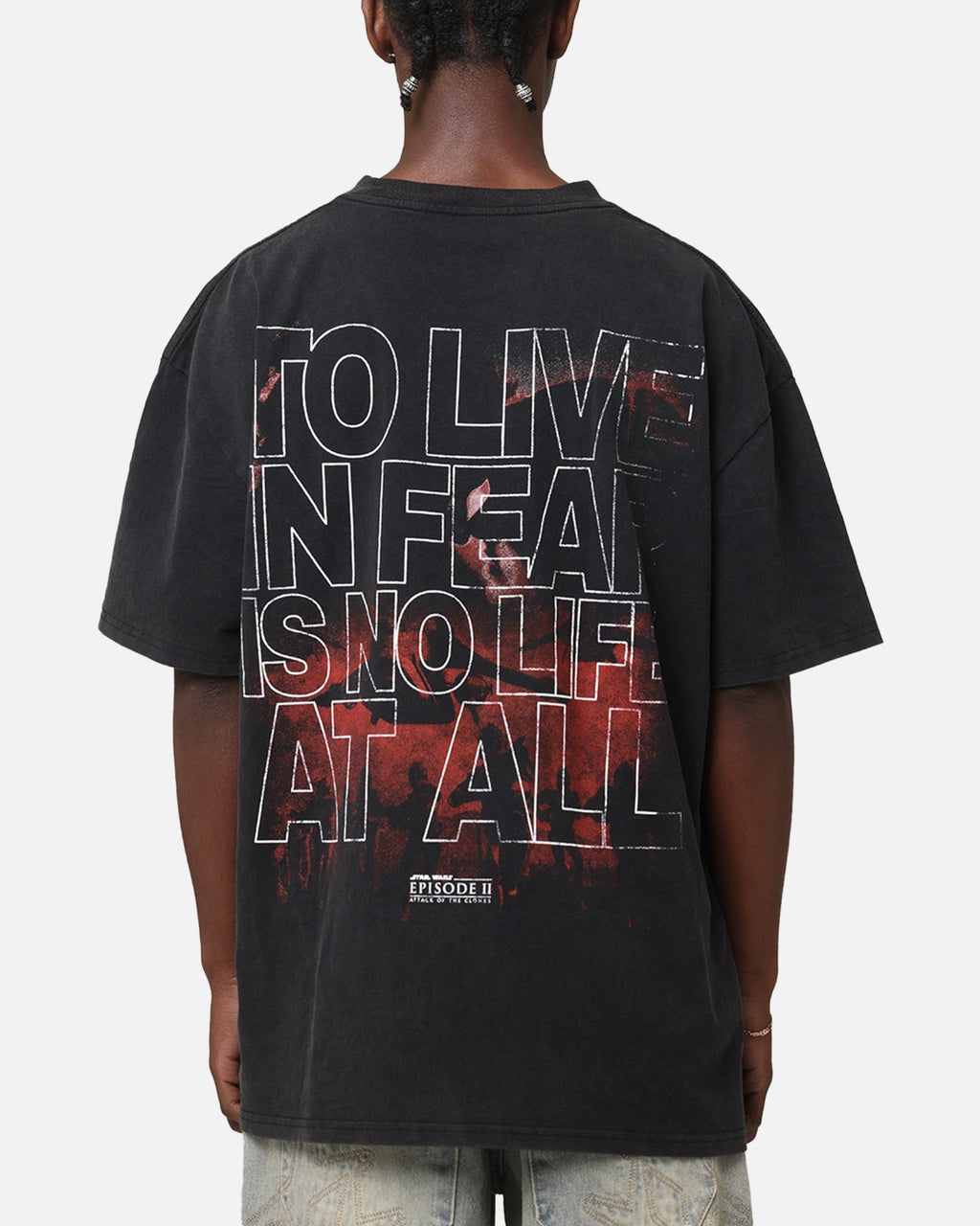 Galaxy Space Episode II Vintage T-Shirt Black Acidwash