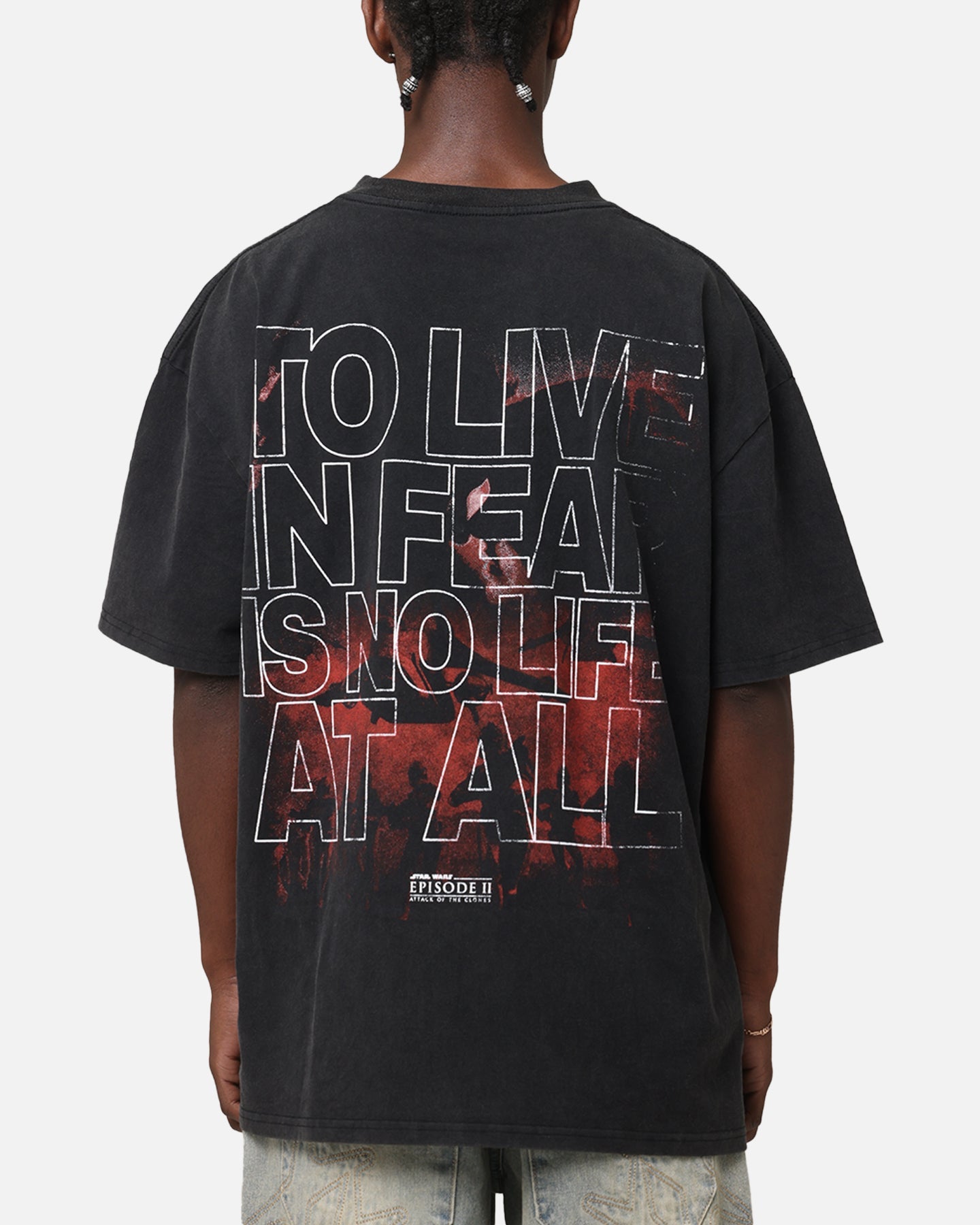 Galaxy Space Episode II Vintage T-Shirt Black Acidwash
