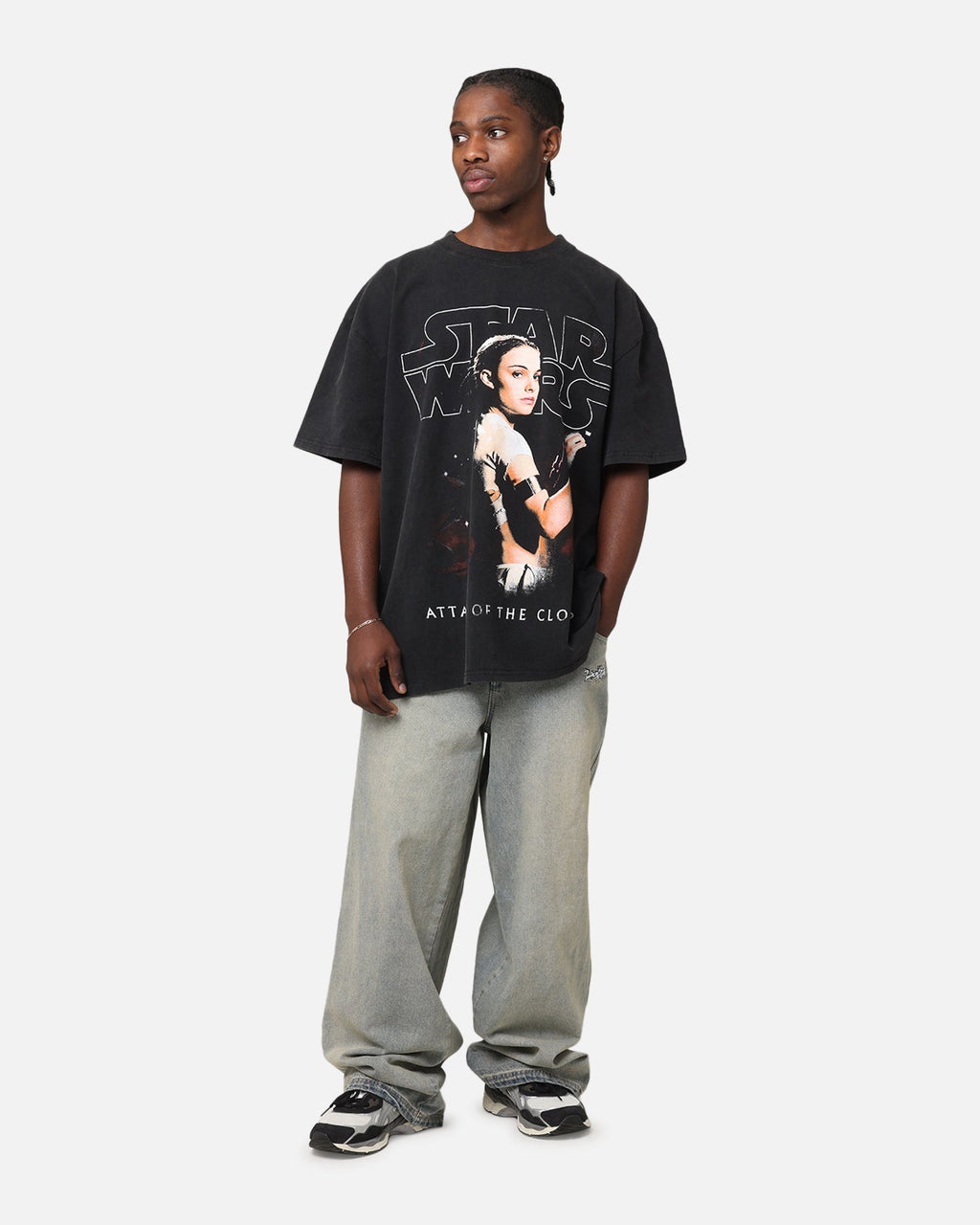 Galaxy Space Episode II Vintage T-Shirt Black Acidwash