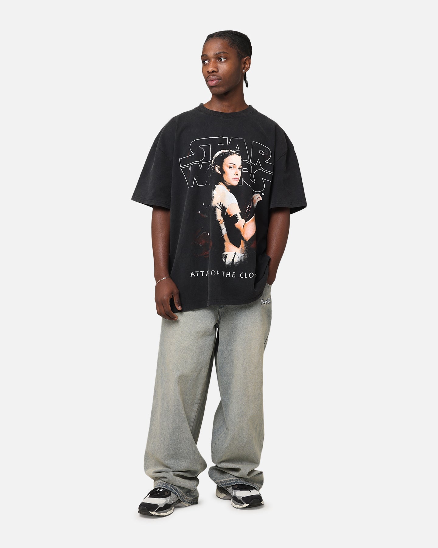 Galaxy Space Episode II Vintage T-Shirt Black Acidwash