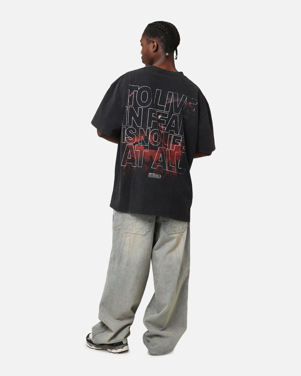 Galaxy Space Episode II Vintage T-Shirt Black Acidwash