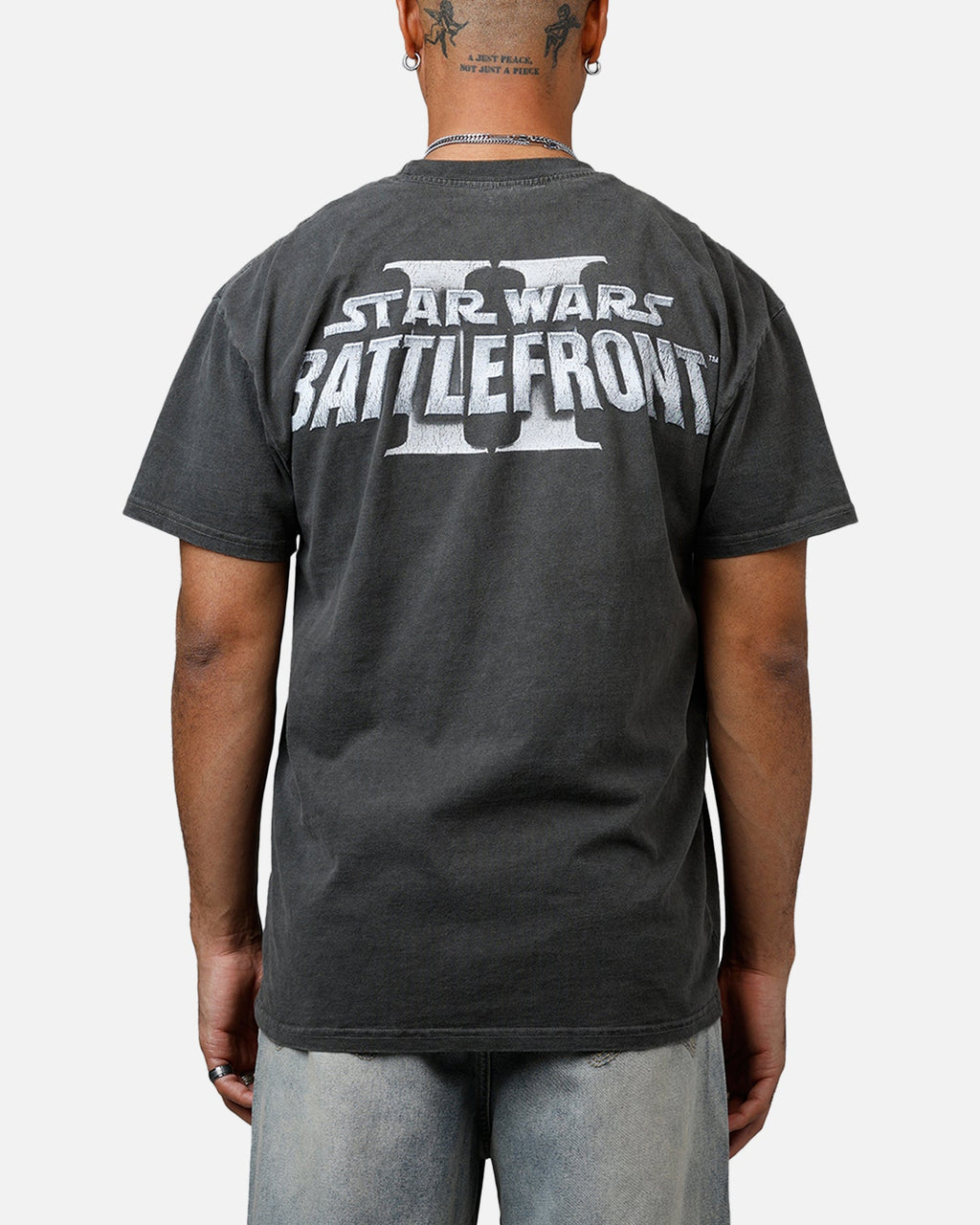 Vintage Studio Galaxy Space Battlefront 2 Heavyweight T-Shirt Black Wash