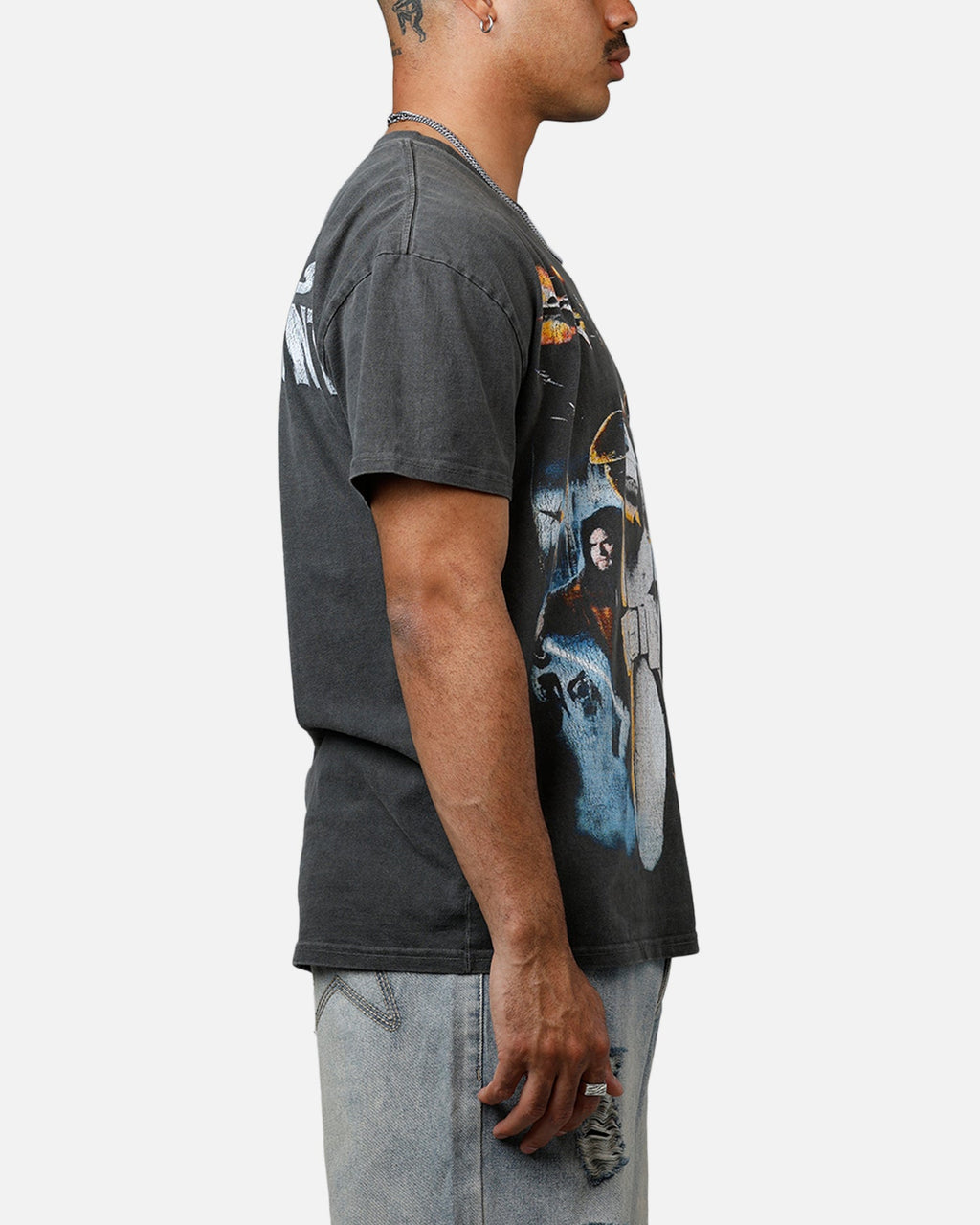 Vintage Studio Galaxy Space Battlefront 2 Heavyweight T-Shirt Black Wash