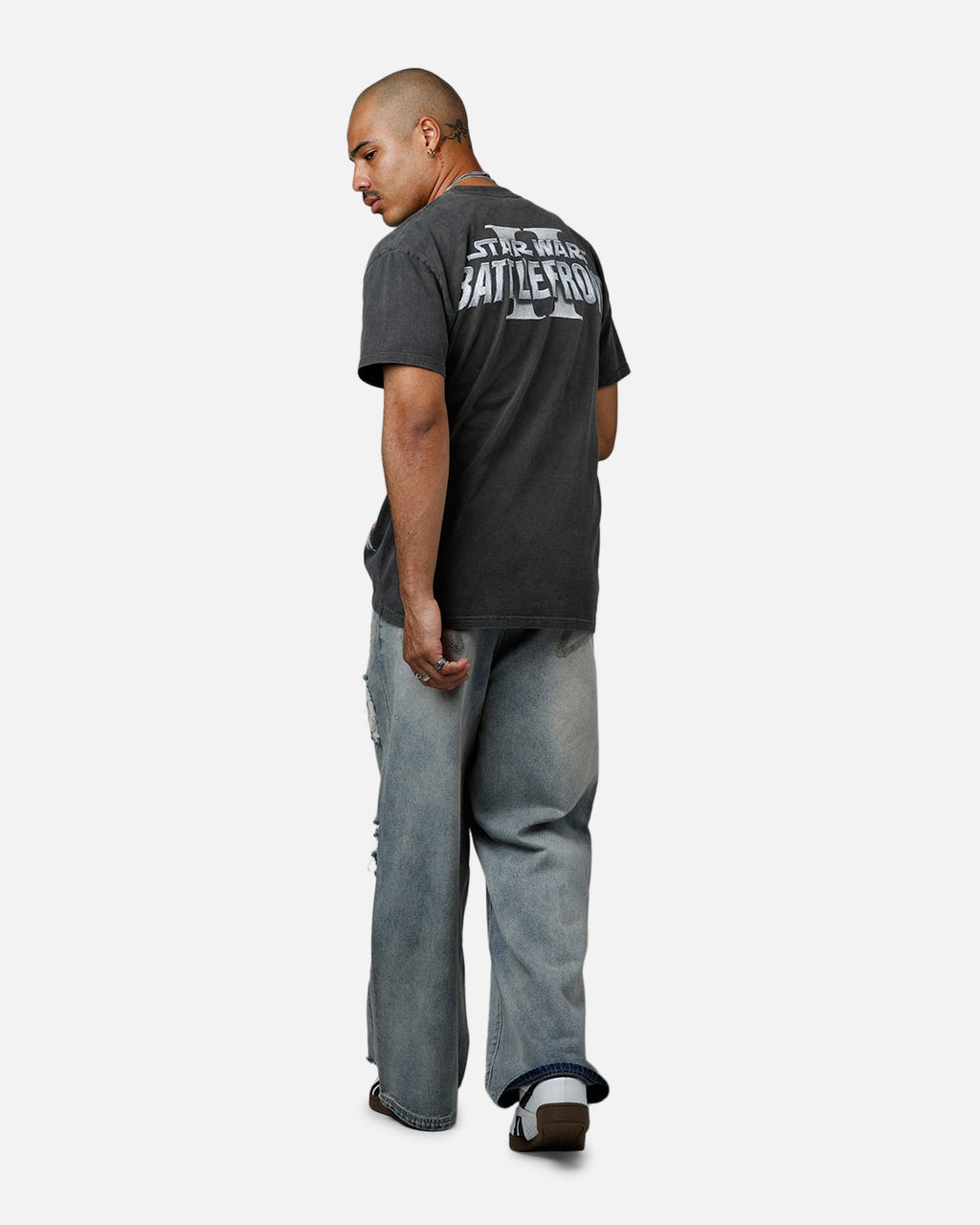 Vintage Studio Galaxy Space Battlefront 2 Heavyweight T-Shirt Black Wash