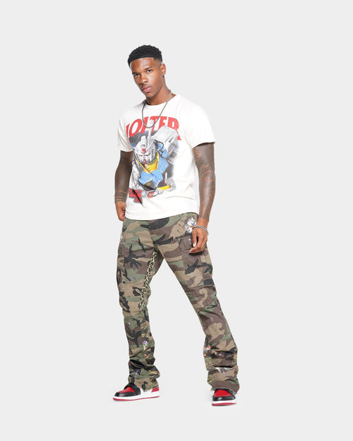 Bootcut Contrast Cargo Pants Camo