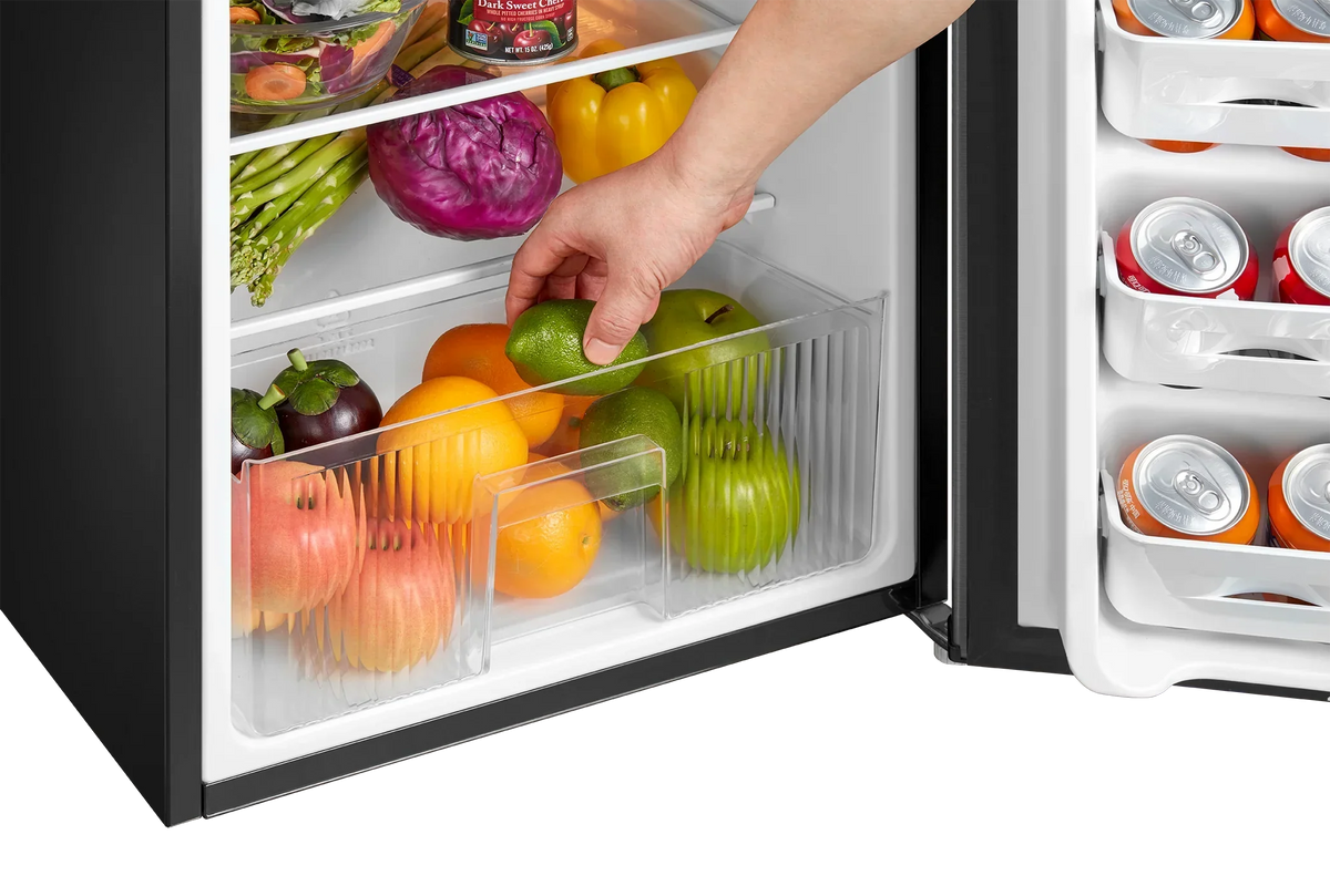 Arctic King Two-Door Mini Fridge With Freezer, 3.2 Cu. Ft., Stainless ...
