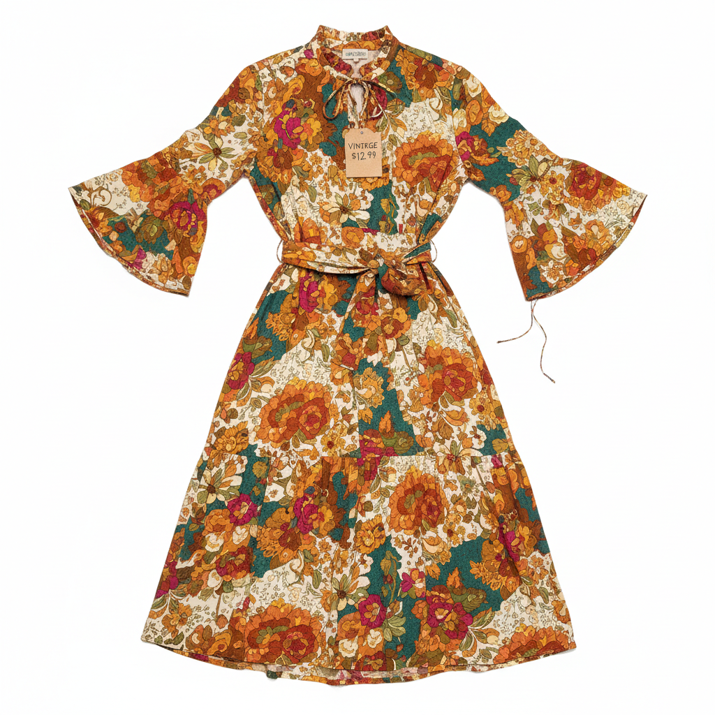 Floral Vintage Midi Dress