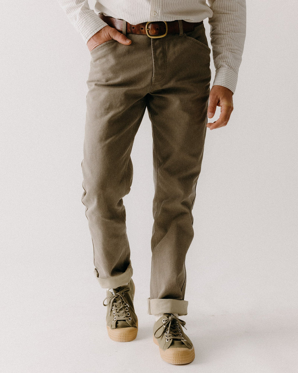 The Camp Pant in Stone Chipped Canvas