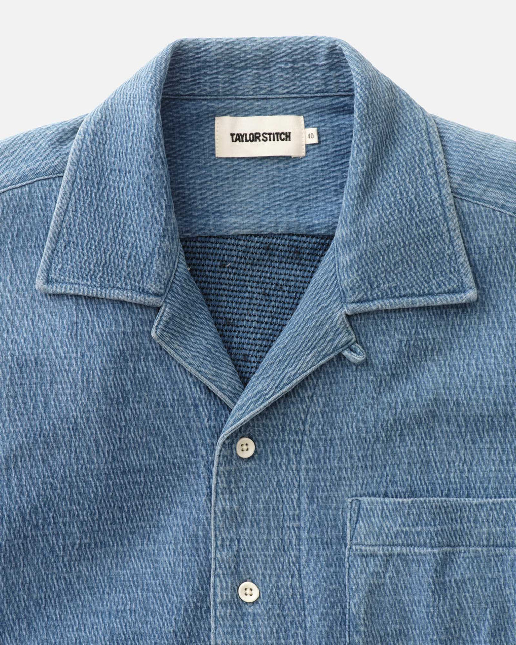 The Hawthorne Shirt in Washed Indigo Crepe