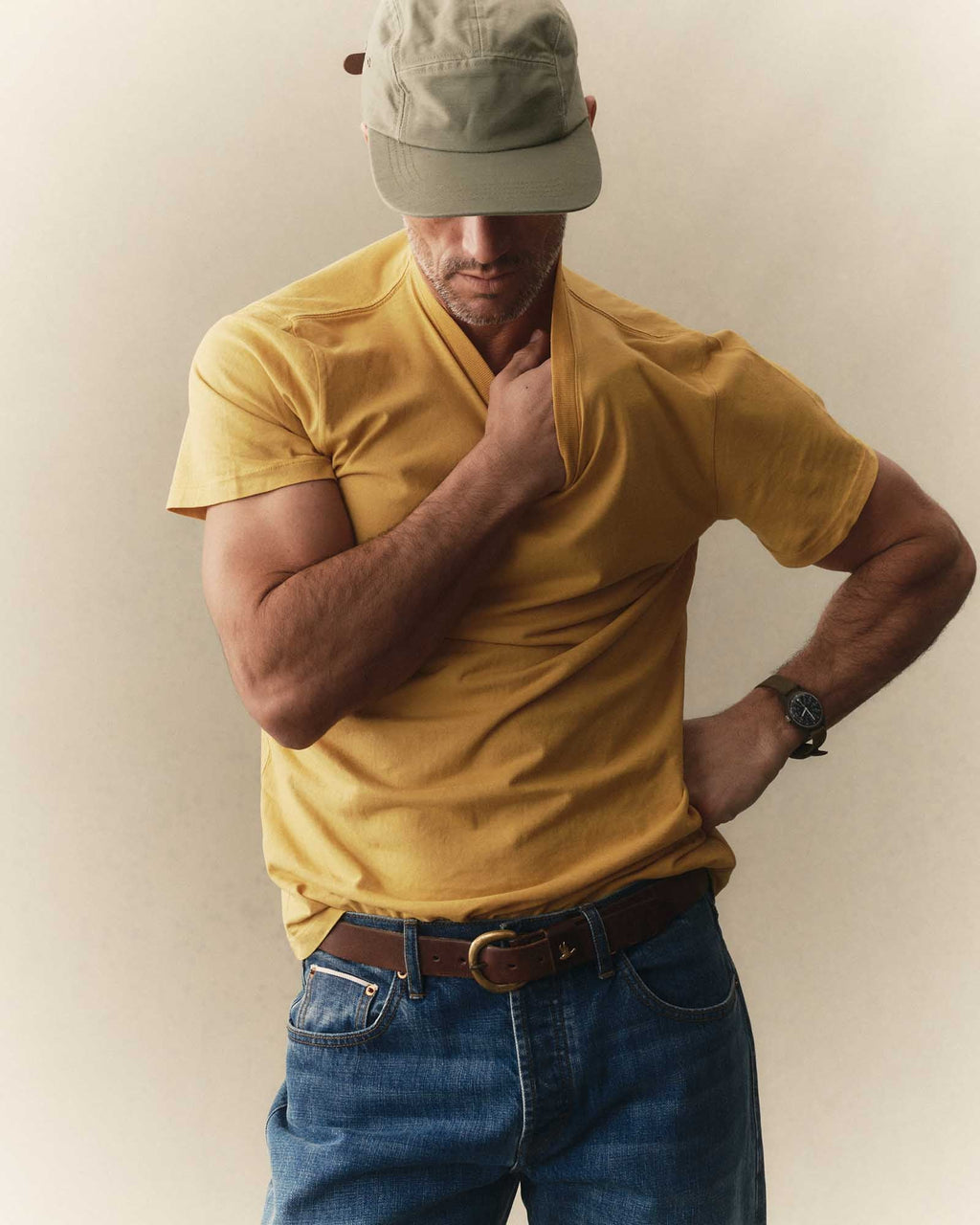 The Cotton Hemp Tee in Goldfinch